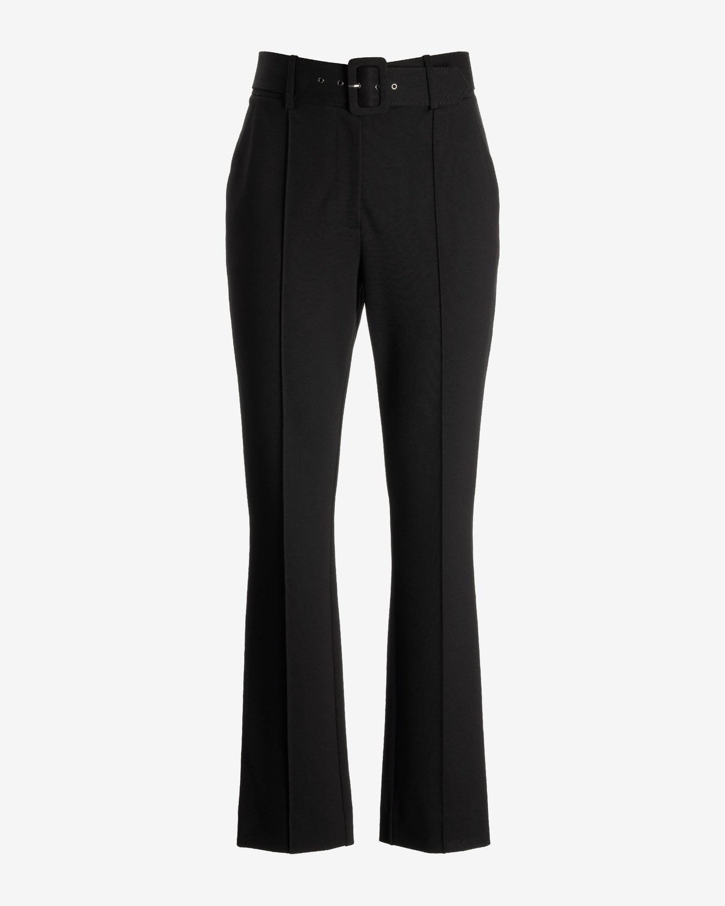 Newport Belted Ponte Straight Leg Pant Black