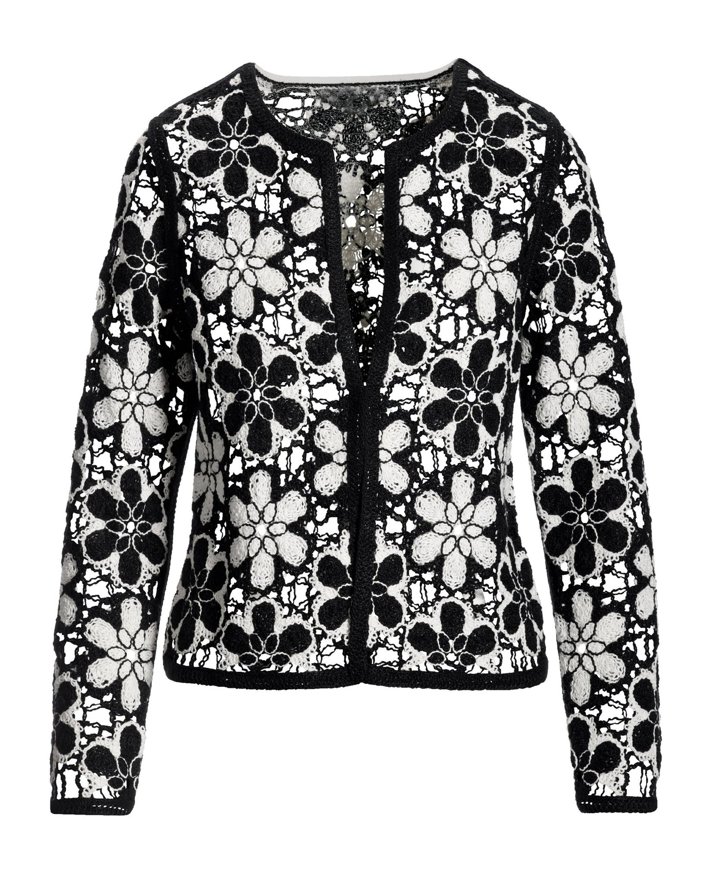 Crochet Cardigan Black/White