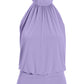 Halter Banded Bottom Mock Neck Top 2AV38 Lavender