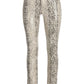 Silver Shimmer Snake Print Five-Pocket Pant Off White/Silver