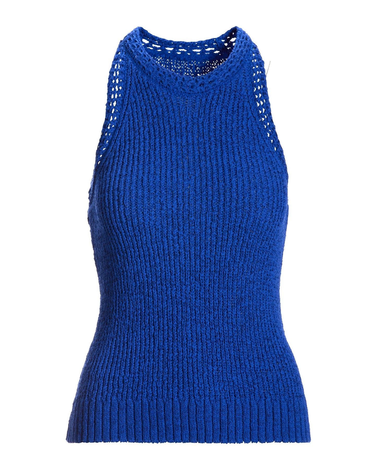 High Neck Sweater Tank Dazzling Blue
