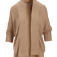Short Effortless Cardigan Sweater Tan