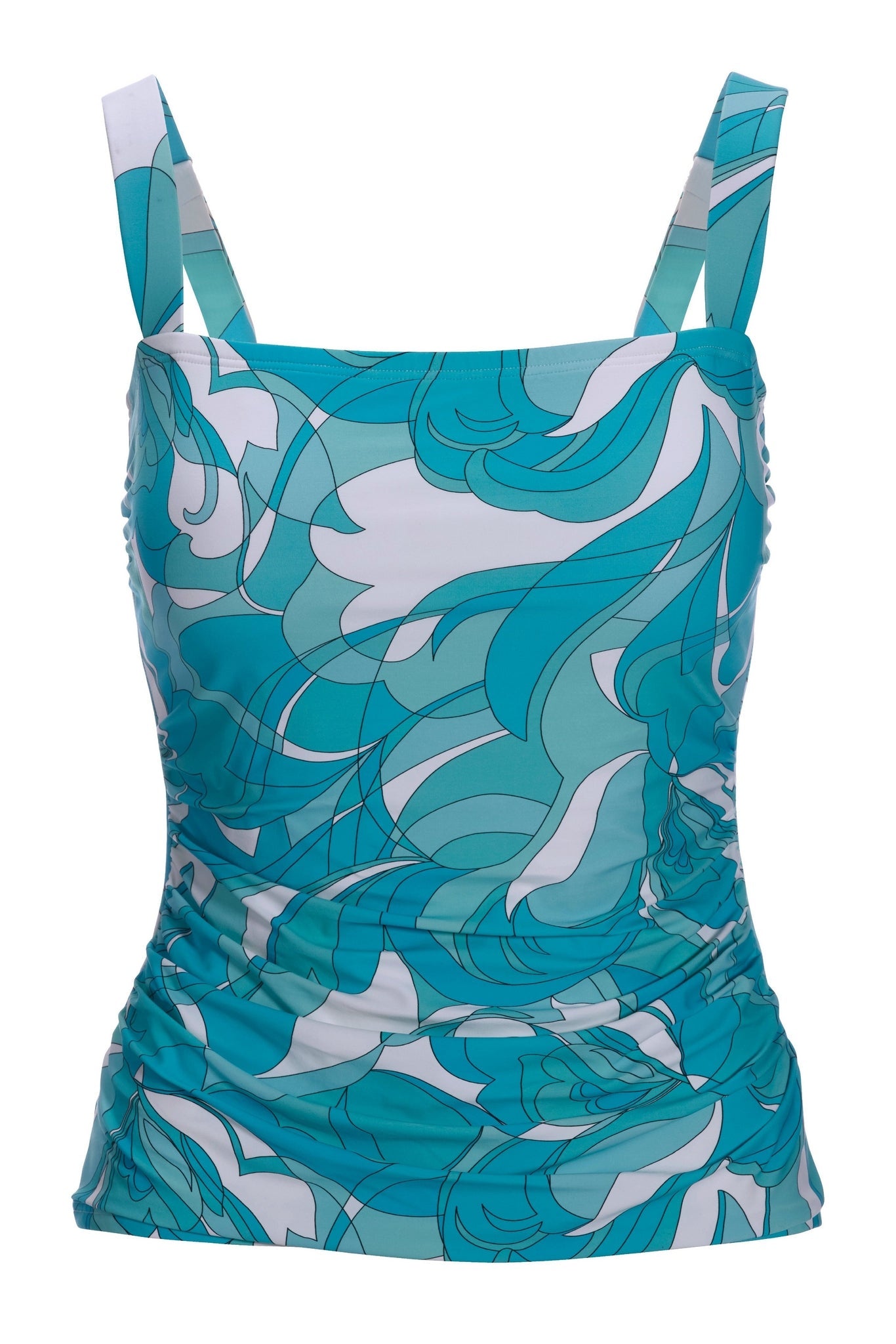 Swim Sense Teal Waters Square-Neck Tankini Top Blue