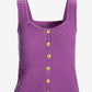 Button Detail Sweater Tank Amethyst Orchid