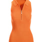 Sleeveless Ribbed Half-Zip Sweater Nectarine