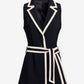 Beyond Travel Piped Vest Jet Black Ivory Coast