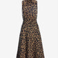 Knitted Cheetah Mock Neck Sweater dress Neutral/Black