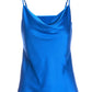Gia Cowl Neck Charmeuse Cami Classic Blue