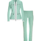 Chic Zippered Sport Coordinate Set Blue Light
