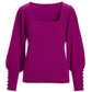 Cashmere Square-Neck Button-Cuff Sweater Purple