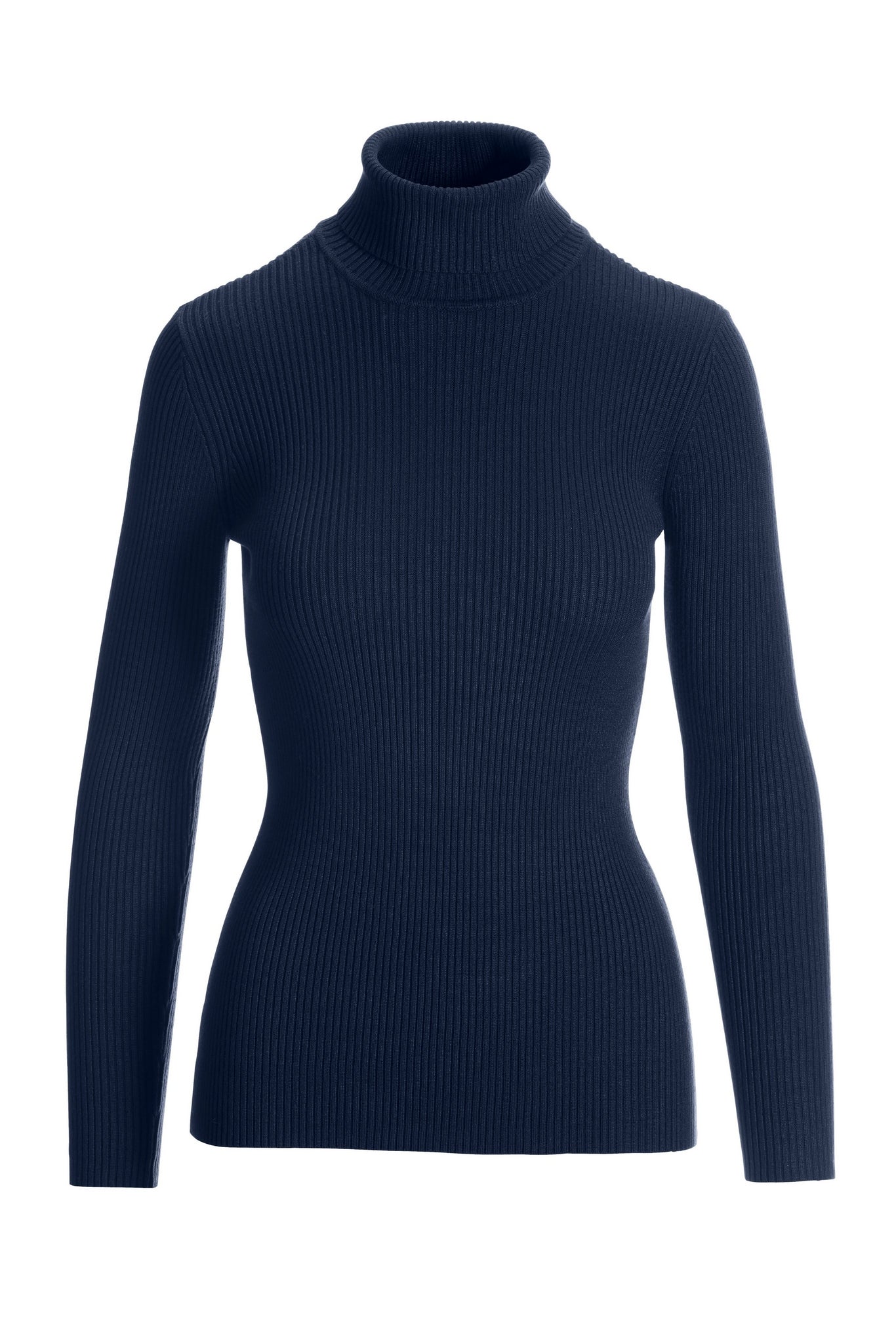 Ribbed Turtleneck Sweater Navy