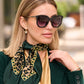 Chain and Cheetah Scarf Emerald Green