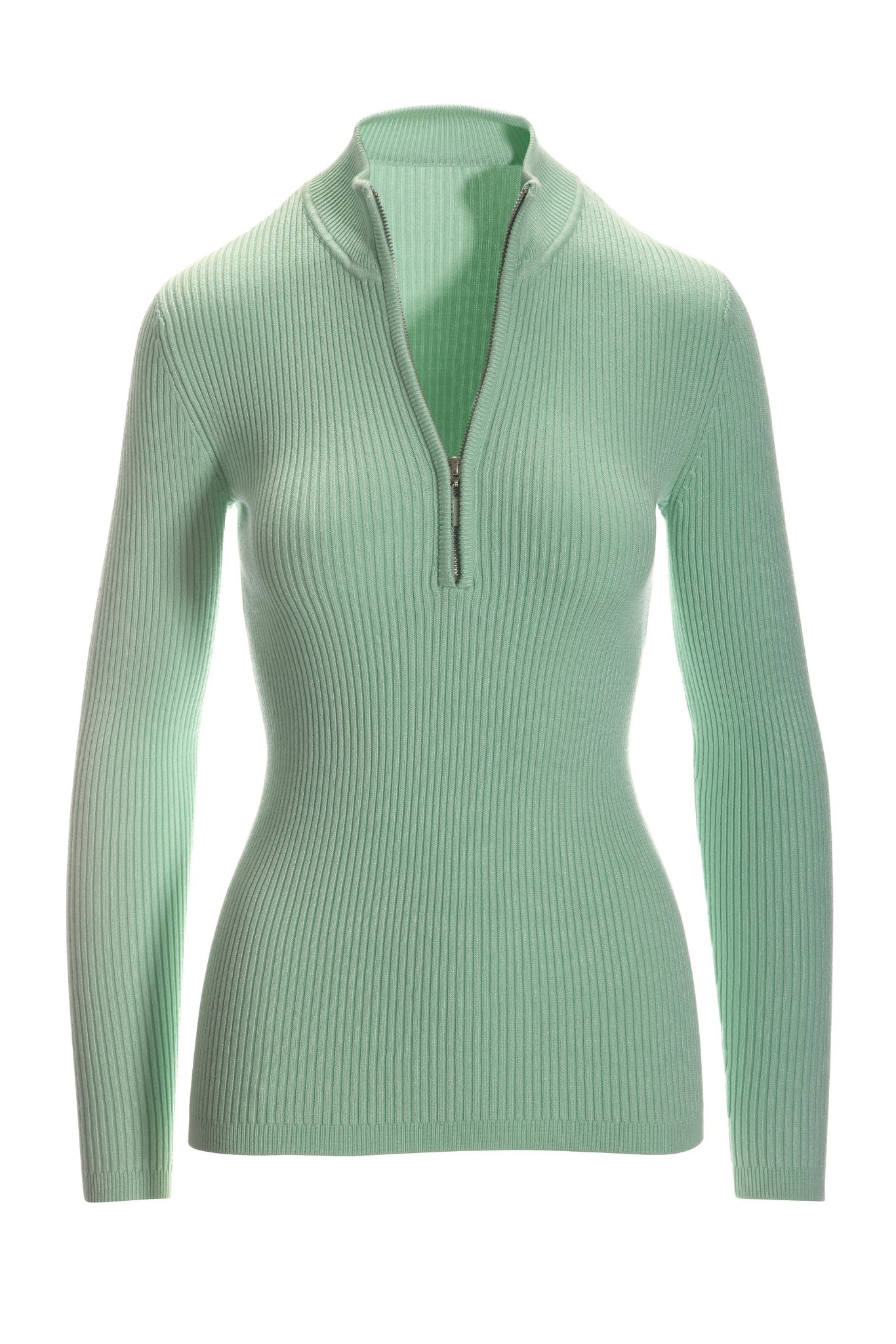 Ribbed Half Zip Up Sweater Icy Morn
