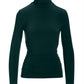 So Chic Ruched Turtleneck Top Deep Emerald