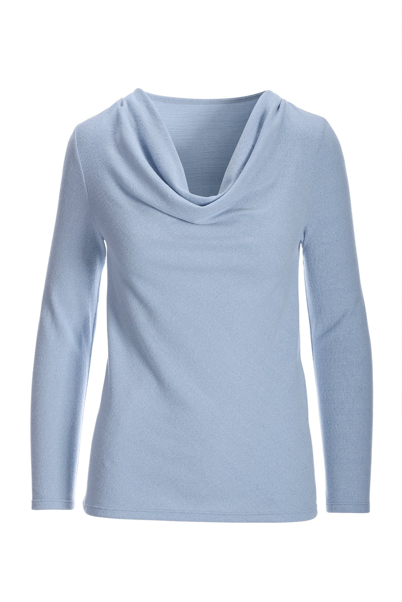 Hacci Cowl Neck Top Blue