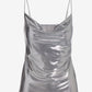 Metallic Cowl Neck Cami Silver
