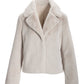 Fringe Faux-Fur Chubby Jacket Sea Salt