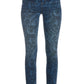 Paisley Print Slim Ankle Jean Blue Multi