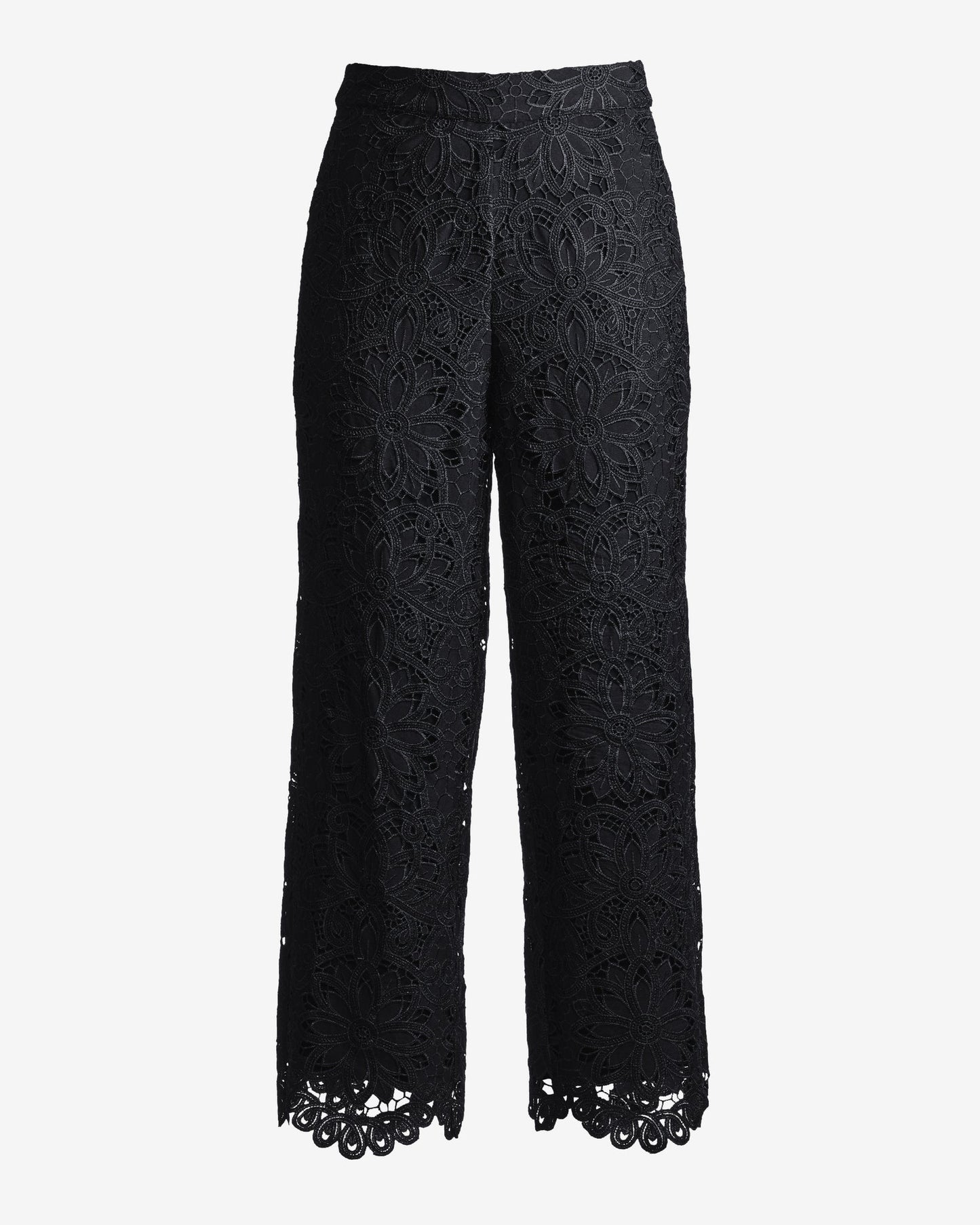 Malibu Scallop Lace Ankle Pant Black