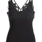 Lace Strappy Tank Black