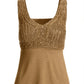 Macramé Embellished Knit Top Tigers Eye