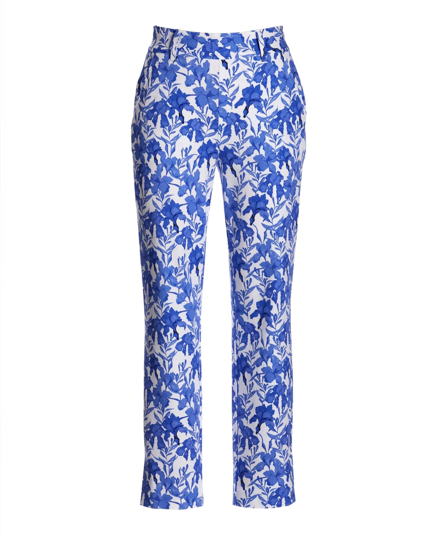 Newport Ocean Fleurs Print Twill Pull On Crop Pant Blue