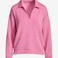 Luxe Lounge Collared Long Sleeve Sweatshirt Rosebloom